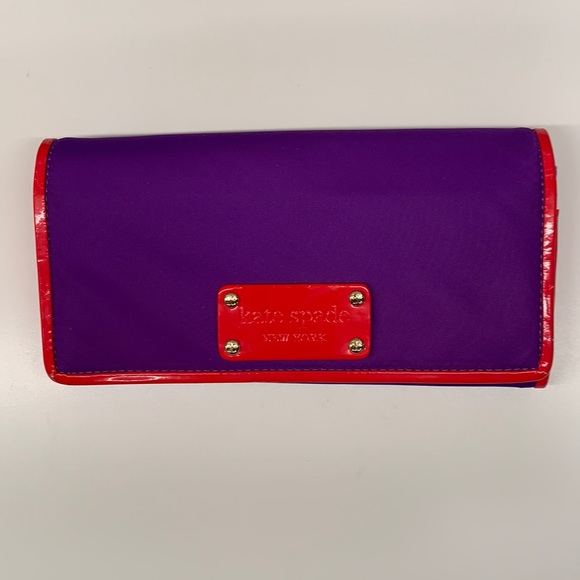 kate spade Handbags - Kate Spade Purple & Red Nylon Wallet